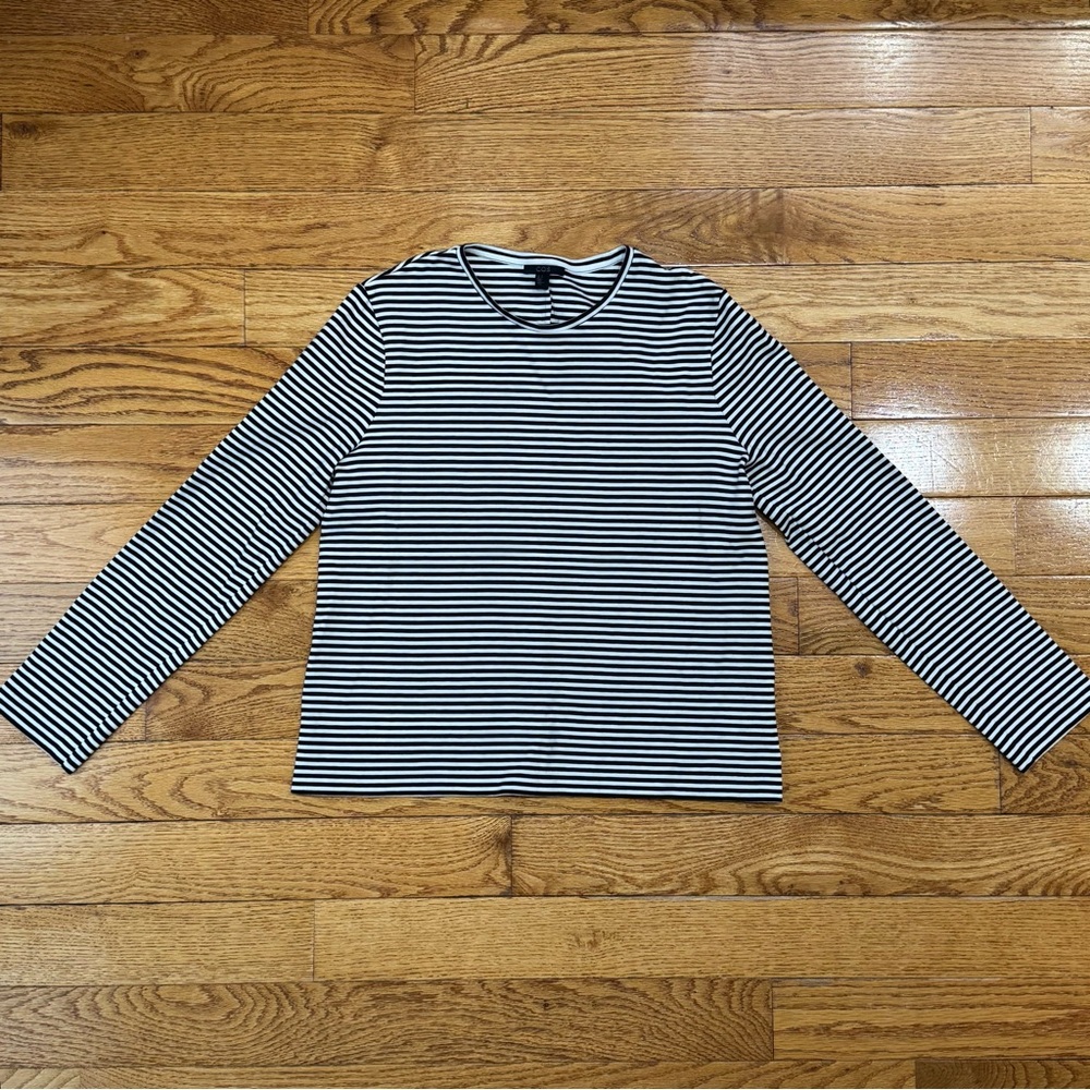 COS Black and White Striped Long Sleeve Top